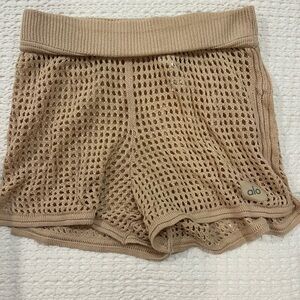 ALO Yoga Tan Mesh Women Shorts